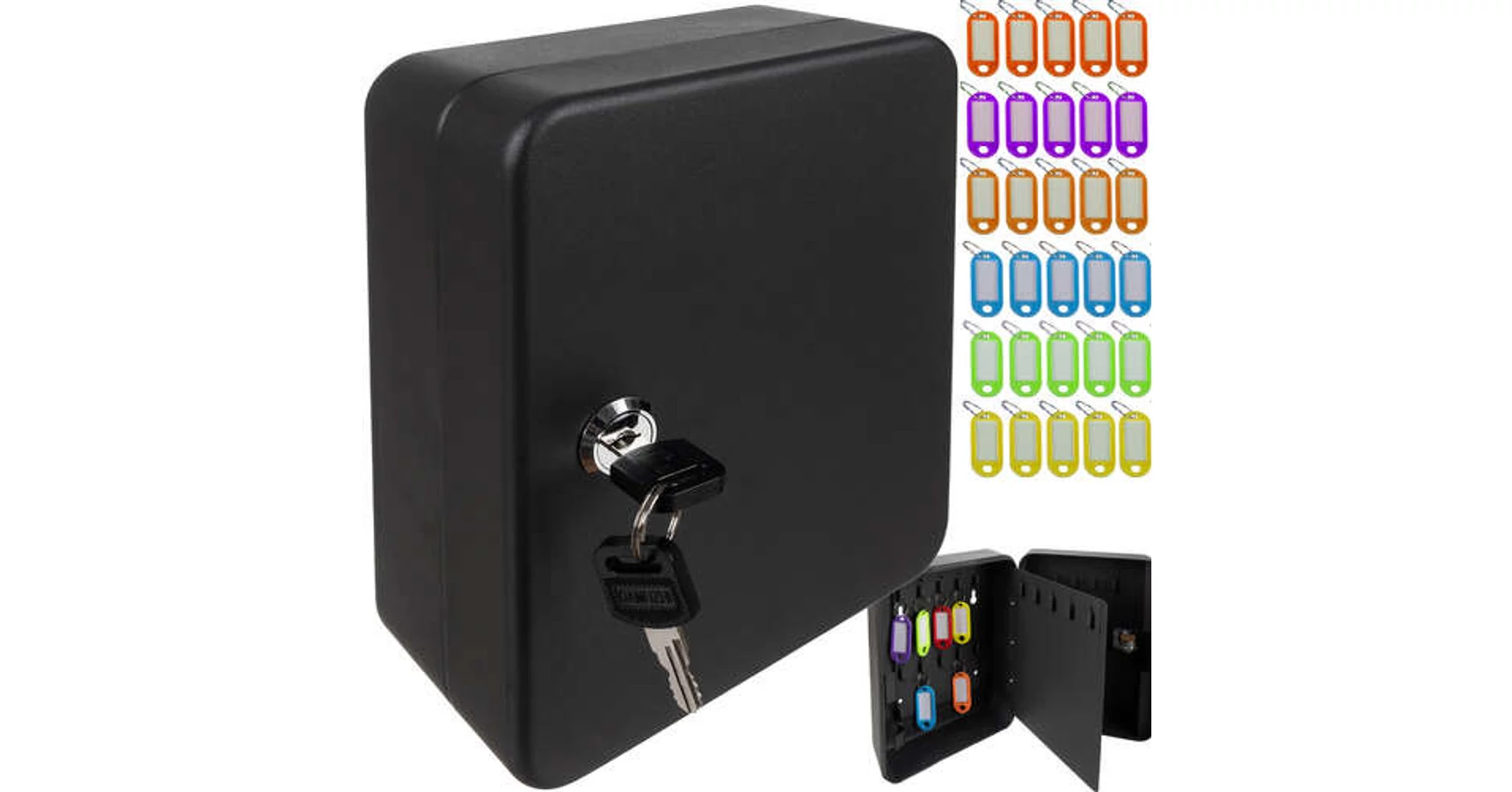 Kulccsal zárható kulcstartó-széf, 30 db felakasztóval - Biztonság, széf ...