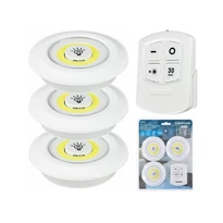 3 db-os elemes öntapadós, 16 COB LED-es lámpa készlet, távirányítóval
