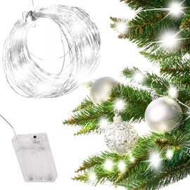 100 micro LED-es elemes dekor fényfüzér, tündérfény, meleg fehér, 5 m
