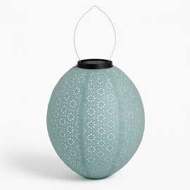 ArtiCasa Ovális napelemes fénynyomat mintás Party LED-es Lampion 29 x 20 cm kék színű 1 db