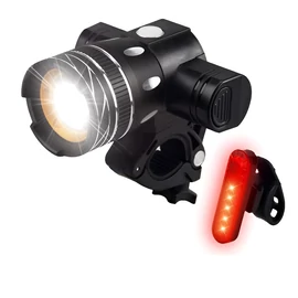 Extra Erős T6 LED-es vízálló kerékpár első és hátsó lámpa, USB-s, állítható fényszélesség