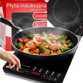 Hordozható Indukciós 5 funkciós főzőlap, 2000 W