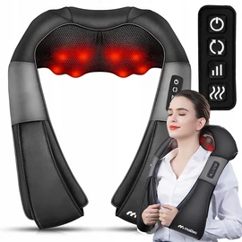 HealthPro Shiatsu 3D Nyak és váll masszírozógép fűtő funkcióval 2 féle adapterrel fekete 110997