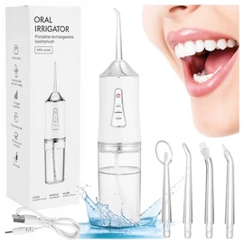 Dental Flosser vezeték nélküli akkus fogászati erőteljes tisztító 4 fúvóka 3 mód, 230ml