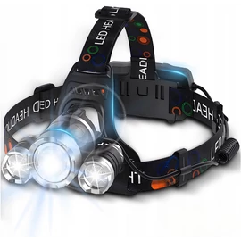 Extra erős XML-T6 fejlámpa, XPE LED,  4 világítási mód, 2100 Lumen, IPX 3