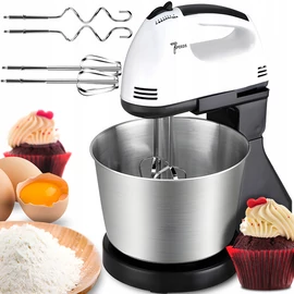 Konyhai rozsdamentes acél tálasmixer, 7 sebességfokozat, 450 W
