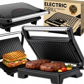 Elektromos, tapadásmentes kontakt grill szendvicssütő és Panini sütő, 750 W, RT