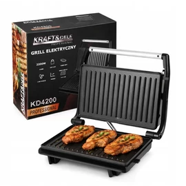 Kraft&Dele Kihajtható, elektromos, kontakt grill szendvicssütő és Panini sütő, 2200W, KD4200