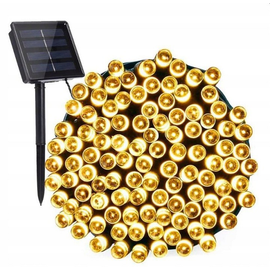 ProGarden 50 LED-es napelemes kerti fényfüzér, meleg fehér, 6,4 méter