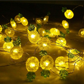 Elemes dekor ananász LED fényfüzér, 20 LED-es