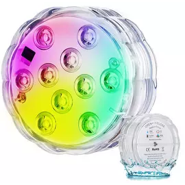 RGB 10 LED-es medence lámpa, vízálló, távirányítóval, 16 szín