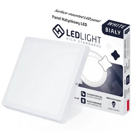 LED mennyezeti panel, felületre szerelt, nem villogó, CCD, meleg fehér, 18W