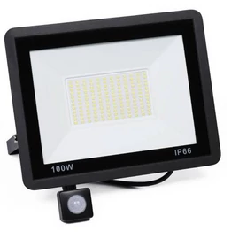 100W vízálló IP66, LED reflektor, mozgás és alkonyat érzékelővel