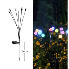 Kültéri napelemes világító fa, LED, 75 cm, 6 db Színes Mini gömb