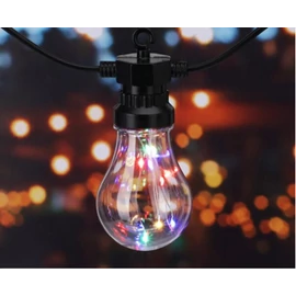 14,5 m 160 micro LED-es 20 gömb időzíthető lámpafüzér, hosszabbítható teraszvilágítás, időjárásálló, IP44, színes