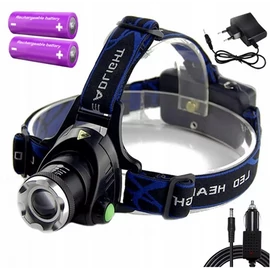 Extra erős SWAT CREE XML 6 fejlámpa, + 2 db 18650 akksival, zoom funkcióval, 2 db töltővel, HT