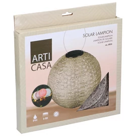 ArtiCasa napelemes fénynyomat mintás Party LED-es Lampion 25 cm szürke színű 1 db