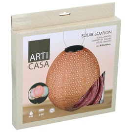 ArtiCasa Ovális napelemes fénynyomat mintás Party LED-es Lampion 29 x 20 cm terracotta színű 1 db