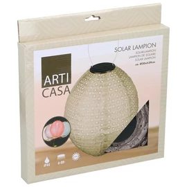ArtiCasa Ovális napelemes fénynyomat mintás Party LED-es Lampion 29 x 20 cm szürke színű 1 db