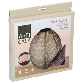 ArtiCasa Ovális napelemes fénynyomat mintás Party LED-es Lampion 29 x 20 cm barna színű 1 db