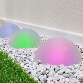 ProGarden 5 db-os napelemes félgömb kerti LED lámpa színváltós 15 cm átmérő/félgömb