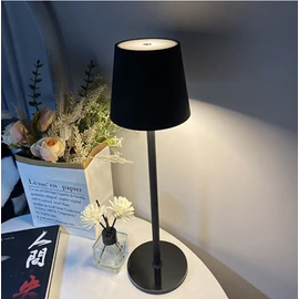 Elemes asztali LED lámpa, 26 cm, 3 fénymód és fényerőszabályzóval, redőzőtt ernyős