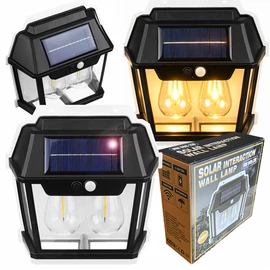 Nagy fényerejű Dupla LED-es Napelemes kerti Fali lámpa, mozgásérzékelős, 600 LM, 1800 mAh, RG