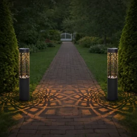 2 db-os XXL napelemes LED lámpa szett, modern fénynyommal, IP44, 70 cm 
