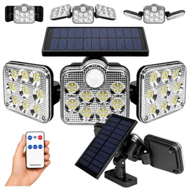 Extra erős 138 LED-es napelemes reflektor, mozgásérzékelővel, 
