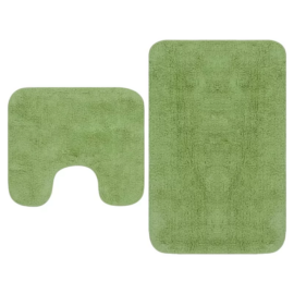 2 részes Fürdőszoba szőnyeg, 80% pamut, 70 x 50 cm, Oliva zöld