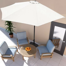 Ambience Kitekerhető Félkör-Balkon napernyő, széltörővel, 2,7 m, 160g/m2 Acél vázzal, krémszínű