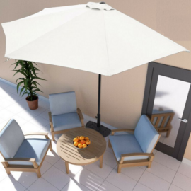 Kitekerhető Félkör-Balkon napernyő, 2,5 m, krémszínű