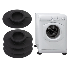 4 db zajcsökkentő alátét mosógéphez, fekete, 5,4 cm lyukátmérő