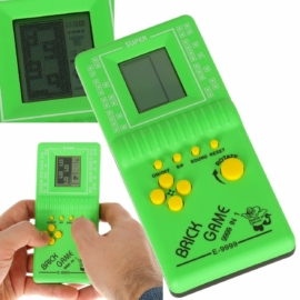 Retro tetris játék, zöld