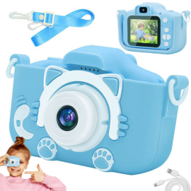 Digitális fényképezőgép gyerekeknek játékok kamerával, kék