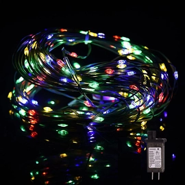 80 LED-es kültéri-beltéri dekor fényfüzér, hálózati, színes, 6 m