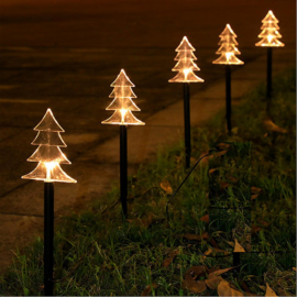 5 db-os Karácsonyi kültéri leszúrható 15 LED-es lámpák, 37 cm, fenyőfa