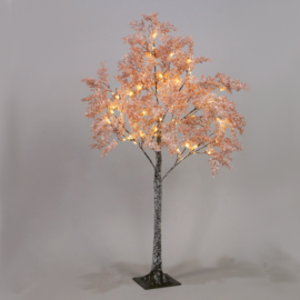 Karácsonyi elemes dekor világító havas hatású fa, időzítővel, meleg fehér, 29 LED-es, 60 cm 