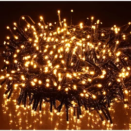 800 LED-es BOA fényfüzér, kültéri-beltéri hálózati, 8 világítási móddal, meleg fehér, 16 m
