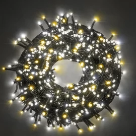 9,9 m-es 768 LED-es sűrű BOA fényfüzér, hálózati adapteres, hideg-melegfehér, 8 világítási mód, időzíthető, IP44