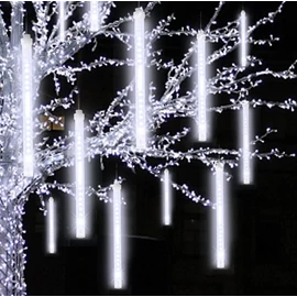 288 LED-es Karácsonyi meteor fények hulló hó effektussal, hálózati adapteres, 50 cm, fehér Hideg