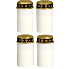 Napelemes LED-es temetői sírmécses, örökmécses, 12 cm, fehér, 4db 