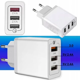 4 portos USB fali töltő – tökéletes adapter karácsonyi fényfüzérekhez, fehér, ER1089