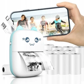 Mini bluetooth hőpapíros nyomtató, 11 db hőpapír tekerccsel, RT