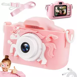 Digitális fényképezőgép gyerekeknek játékok kamerával, rózsaszín, Unikornis
