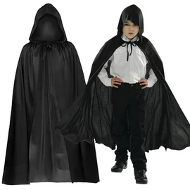 Csuklyás köpeny, jelmez halloweenre fekete, 26117_M