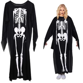 Coco csontváz, jelmez halloweenre fekete fehér,  26031