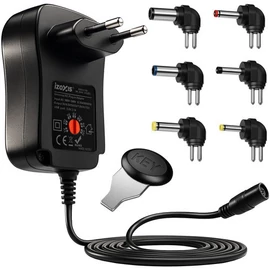 Univerzális tápegység Izoxis 30W, 3-12V USB, 6 cserélhető csatlakozóval