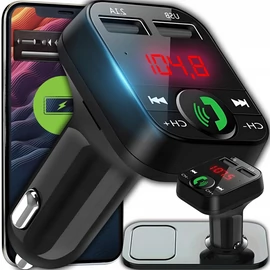 FM bluetooth transmitter és kihangosító, MP3, SD, 2 db USB bemenettel