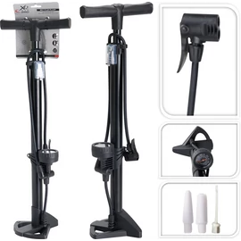 XQmax kerékpárpumpa, nyomásmérővel 11 bar 160 PSI, 63*15 cm, minden szelep típushoz